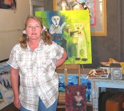 Pauline Brodeur in her art gallery on 151 West 1st Street
